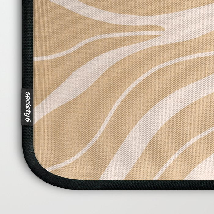Modern Boho Art Nouveau Floral 2.3 Neutral Sand Laptop Sleeve Gallery Image 3