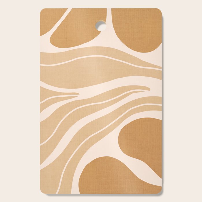 Modern Boho Art Nouveau Floral 2.3 Neutral Sand Cutting Board Gallery Image 1