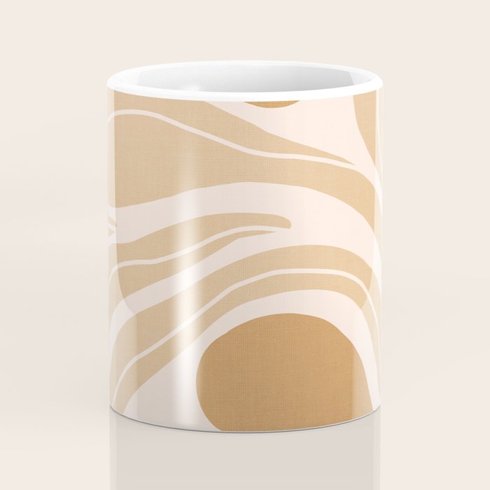 Modern Boho Art Nouveau Floral 2.3 Neutral Sand Coffee Mug Gallery Image 4