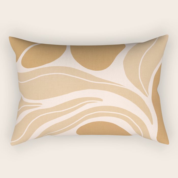 Modern Boho Art Nouveau Floral 2.3 Neutral Sand Rectangular Pillow Gallery Image 1