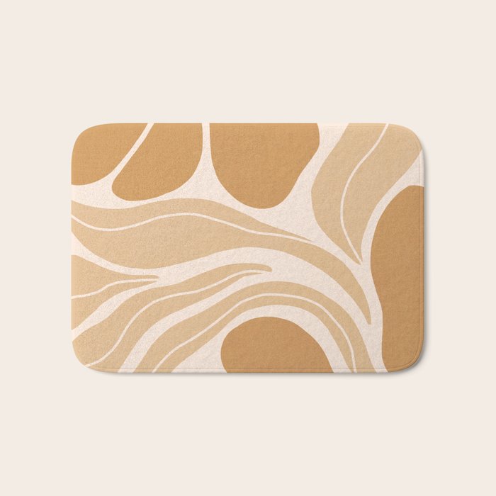 Modern Boho Art Nouveau Floral 2.3 Neutral Sand Bath Mat Gallery Image 1