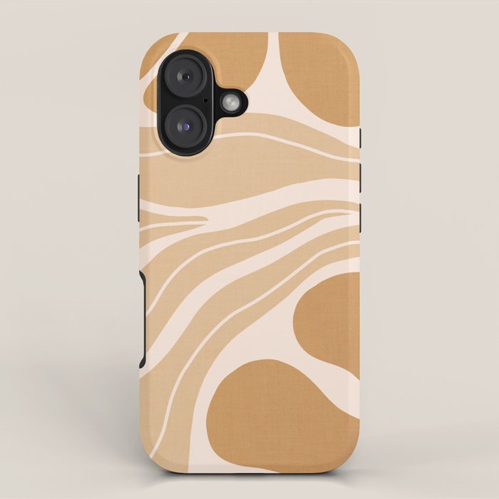 Modern Boho Art Nouveau Floral 2.3 Neutral Sand iPhone Case Gallery Image 1
