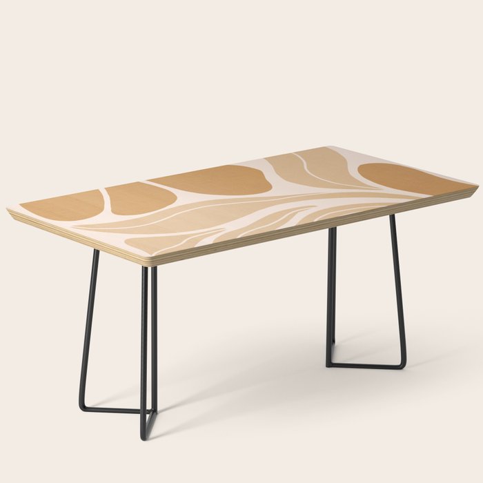 Modern Boho Art Nouveau Floral 2.3 Neutral Sand Coffee Table Gallery Image 1