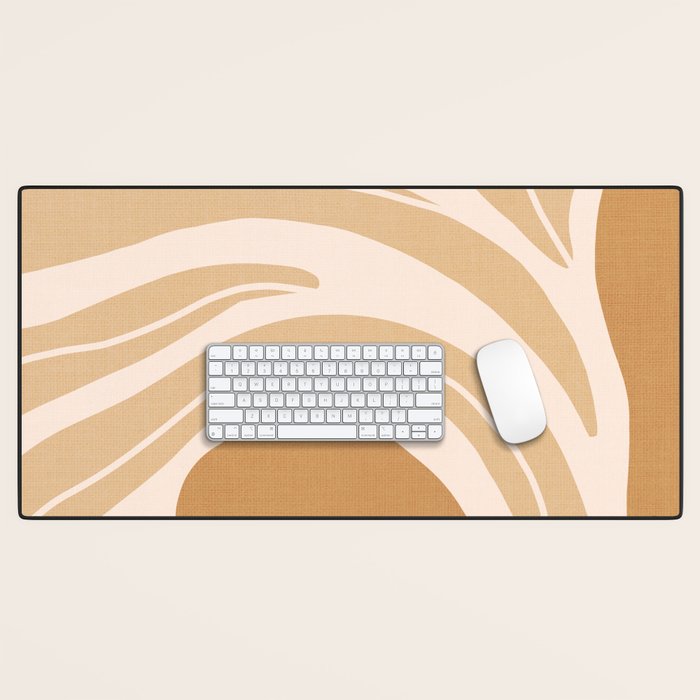 Modern Boho Art Nouveau Floral 2.3 Neutral Sand Desk Mat Gallery Image 1