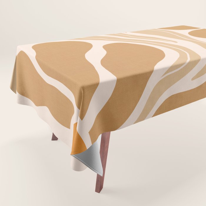 Modern Boho Art Nouveau Floral 2.3 Neutral Sand Tablecloth Gallery Image 1
