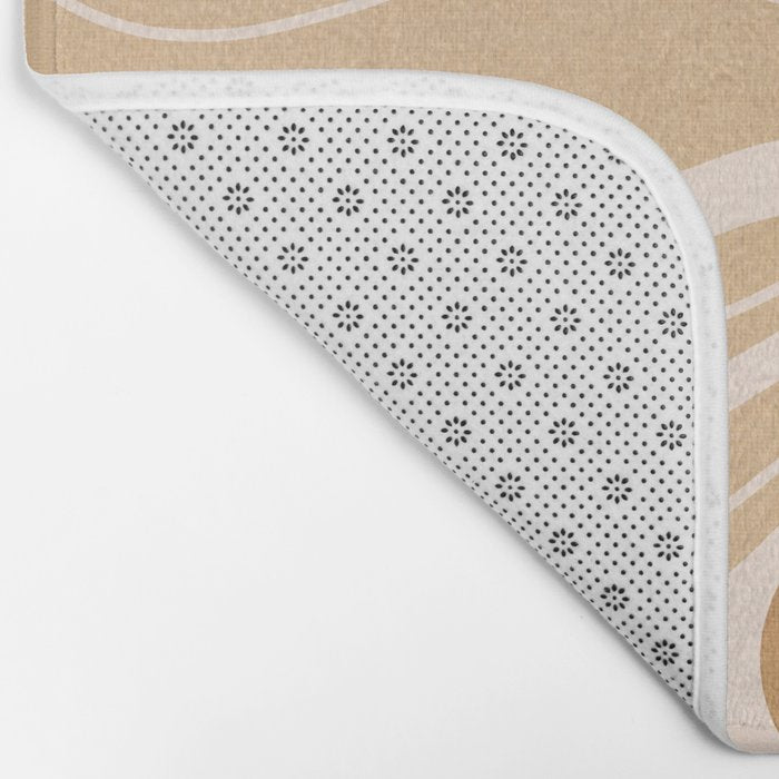 Modern Boho Art Nouveau Floral 2.3 Neutral Sand Bath Mat Gallery Image 2