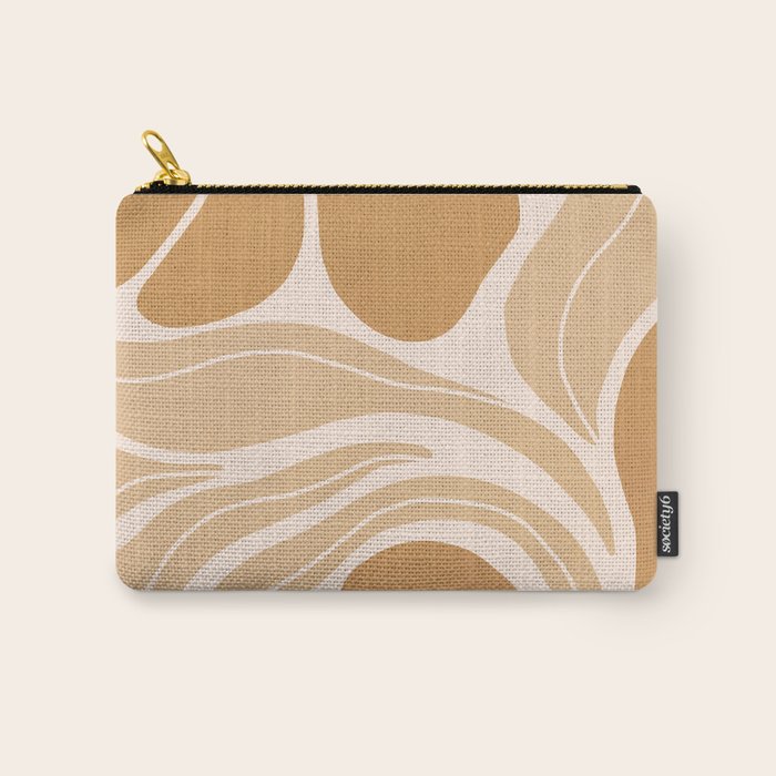 Modern Boho Art Nouveau Floral 2.3 Neutral Sand Carry All Pouch Gallery Image 1