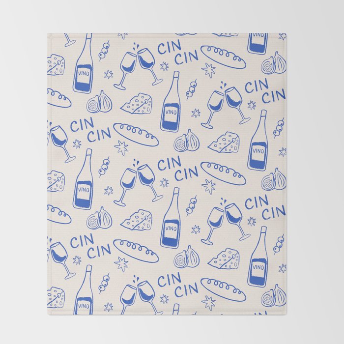Wine and Cheese. Cheers Throw Blanket Gallery Image 2