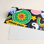 Retro cartoon sticker label pattern Wrapping Paper Gallery Image 2