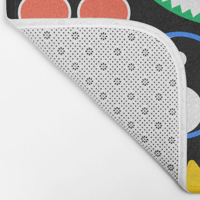Retro cartoon sticker label pattern Bath Mat Gallery Image 2