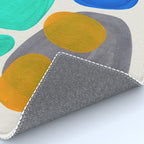 Mid Century Modern Abstract Minimalist Fun Colorful Shapes Marine Green Retro Vintage Fun Shapes Rug Gallery Image 4
