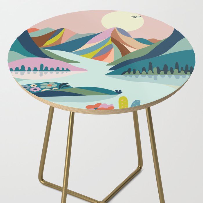 Modern Scenic Mountains  Side Table Gallery Image 2