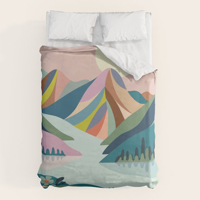 Modern Scenic Mountains  Duvet Cover Gallery Image 1