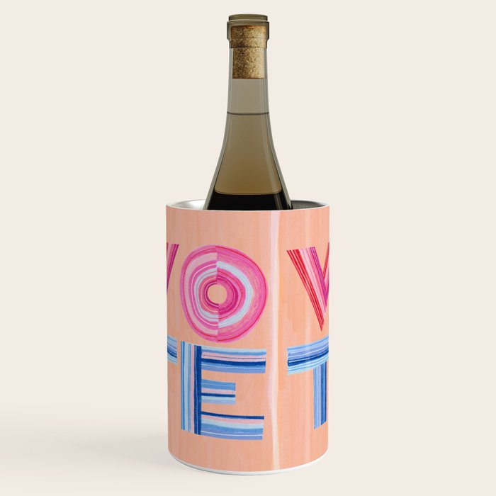 Vote Hand Lettering on Peach Watercolor Background Wine Chiller Gallery Image 2