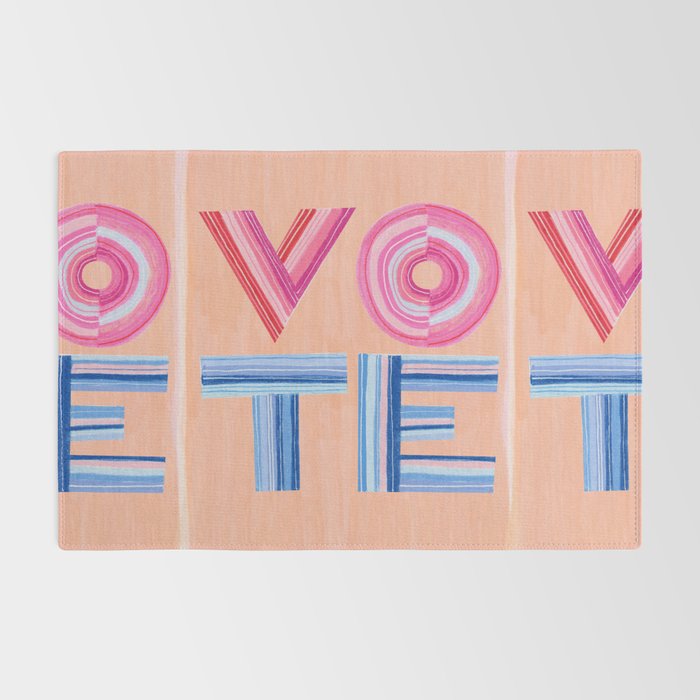 Vote Hand Lettering on Peach Watercolor Background Rug Gallery Image 2