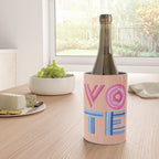 Vote Hand Lettering on Peach Watercolor Background Wine Chiller Gallery Image 4