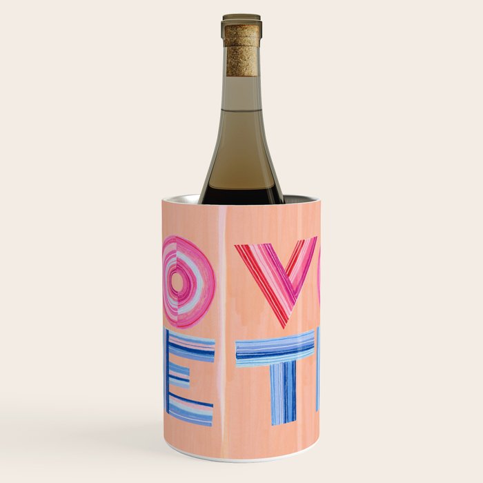 Vote Hand Lettering on Peach Watercolor Background Wine Chiller Gallery Image 3