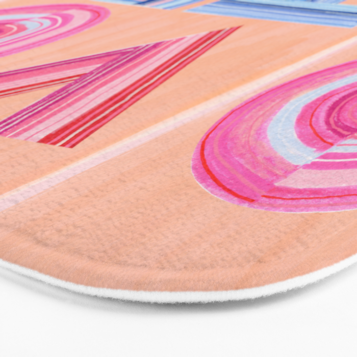 Vote Hand Lettering on Peach Watercolor Background Bath Mat Gallery Image 3