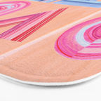 Vote Hand Lettering on Peach Watercolor Background Bath Mat Gallery Image 3