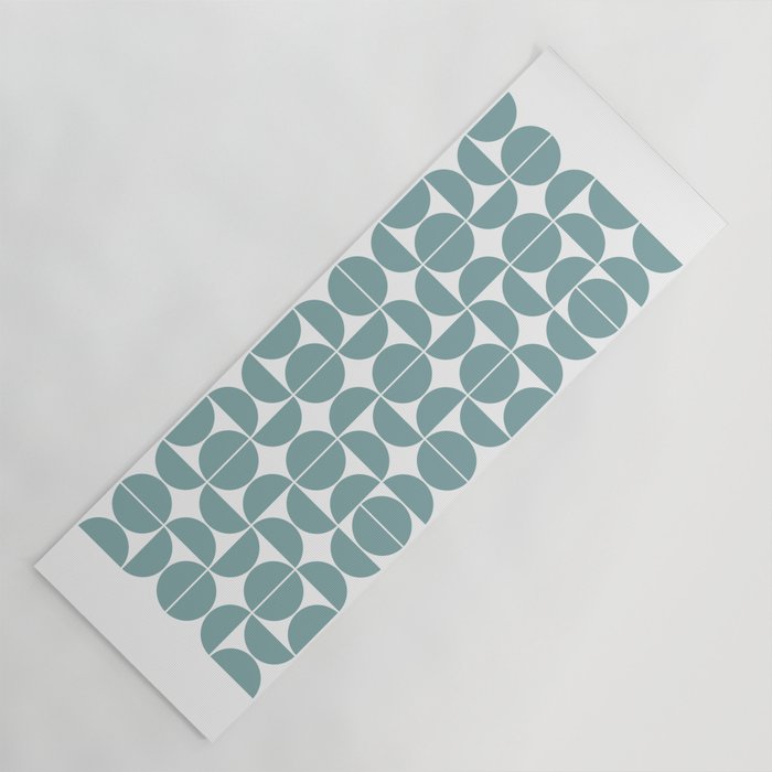 Mid Century Modern Geometric 04 Glass Blue Yoga Mat Gallery Image 1