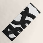 Knots Black & White Minimalist Ink Tribal Mid Century Pattern Dark Painting Pattern Yoga Mat Gallery Image 1
