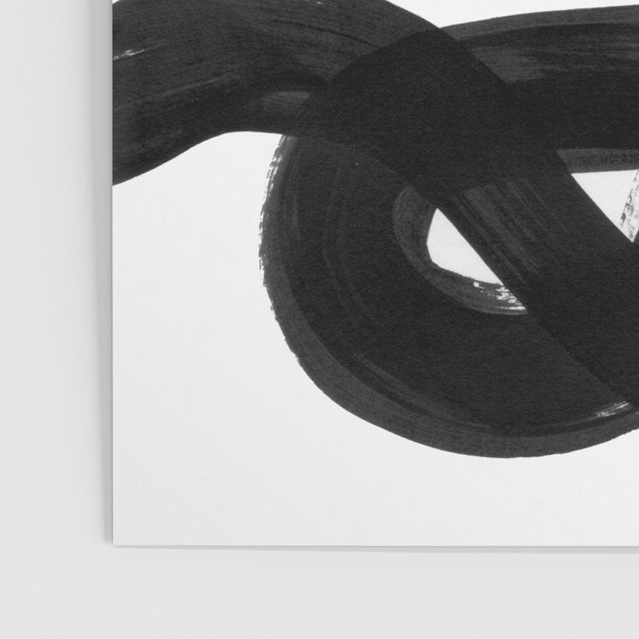 Knots Black & White Minimalist Ink Tribal Mid Century Pattern Dark Painting Pattern Poster Gallery Image 3