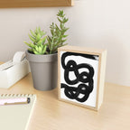 Knots Black & White Minimalist Ink Tribal Mid Century Pattern Dark Painting Pattern Mini Art Print Gallery Image 2
