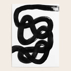 Knots Black & White Minimalist Ink Tribal Mid Century Pattern Dark Painting Pattern Poster Gallery Image 4