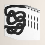 Knots Black & White Minimalist Ink Tribal Mid Century Pattern Dark Painting Pattern Wrapping Paper Gallery Image 3