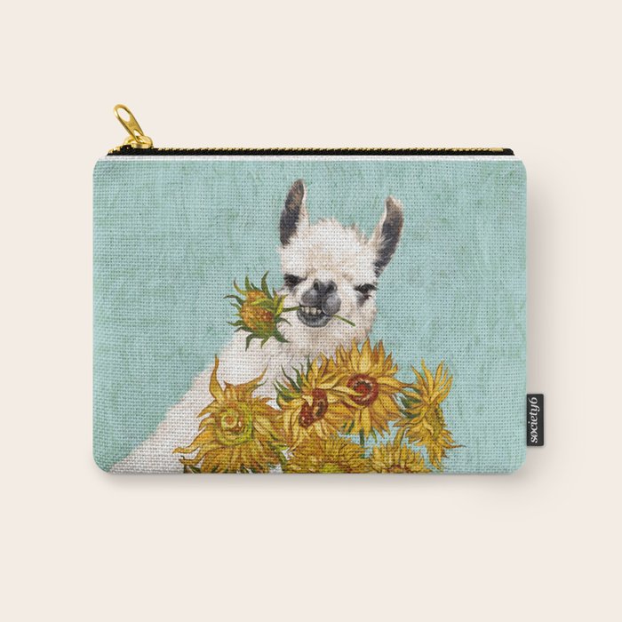 Naughty Llama and The Sunflowers Carry All Pouch Gallery Image 1