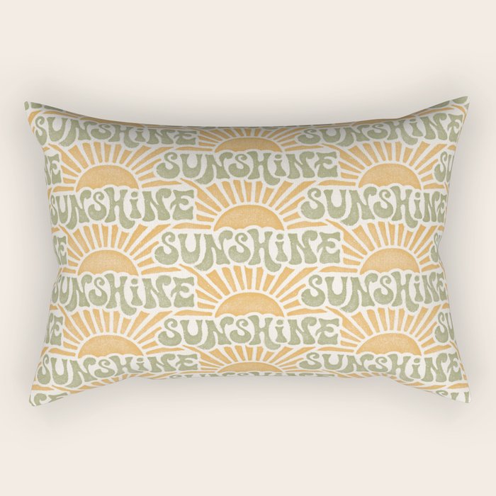 Sunshine - gold and green Rectangular Pillow Gallery Image 1