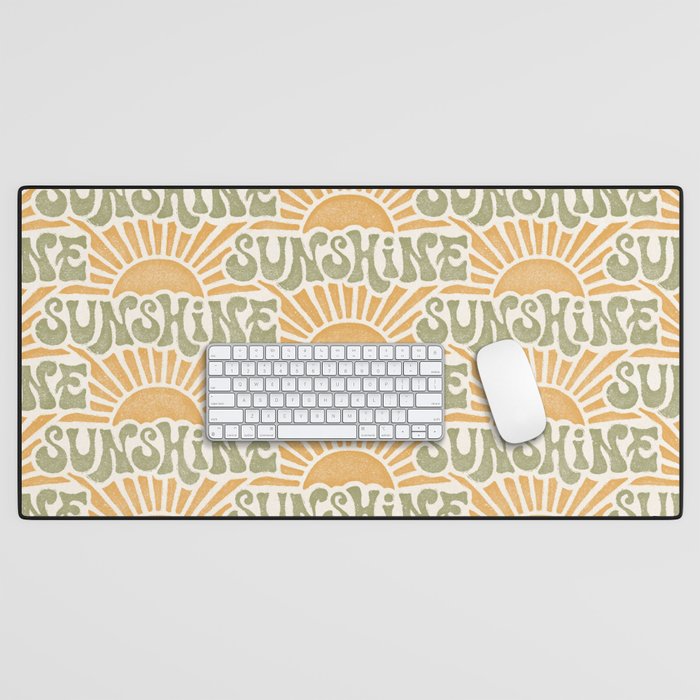 Sunshine - gold and green Desk Mat Gallery Image 1
