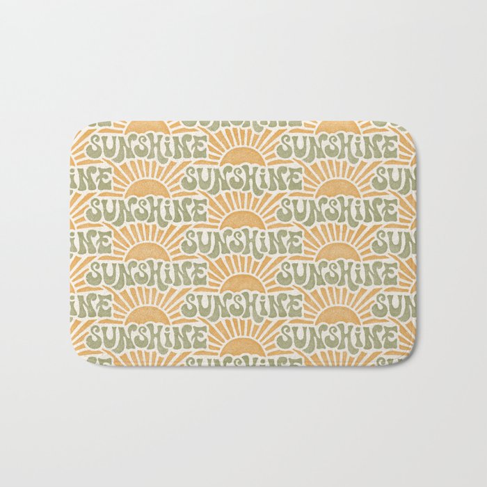 Sunshine - gold and green Bath Mat Gallery Image 1