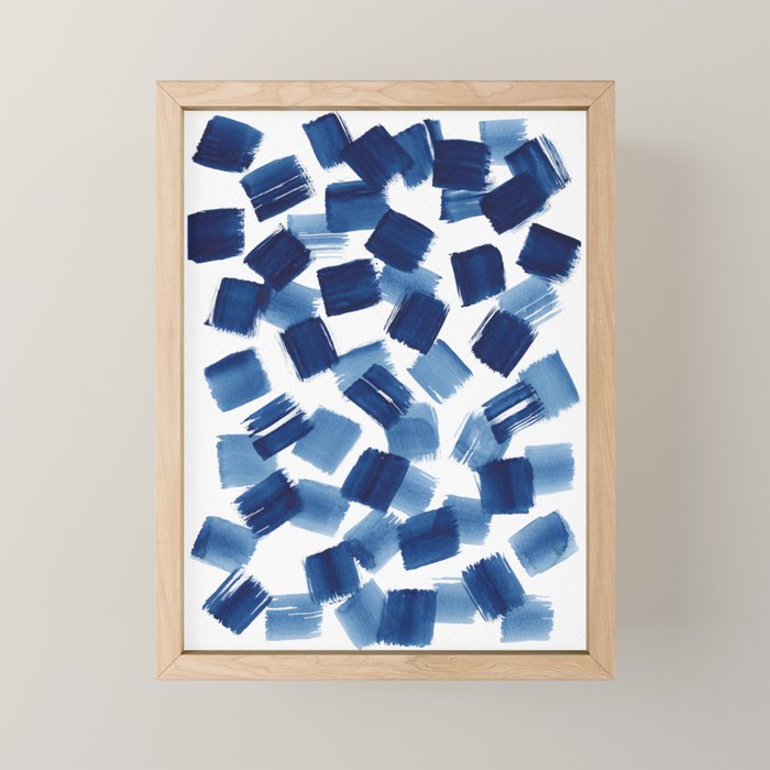 Indigo Brush Strokes | No.1 Mini Art Print Gallery Image 1