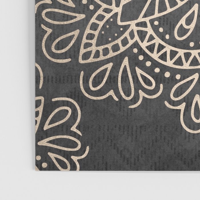 Mandala White Gold on Dark Gray Poster Gallery Image 3