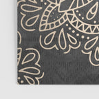 Mandala White Gold on Dark Gray Poster Gallery Image 3