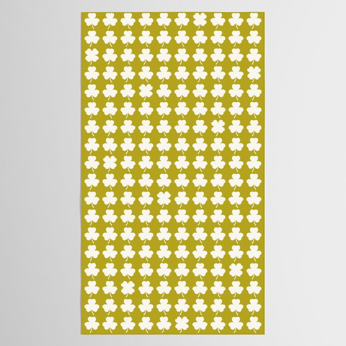 Clovers XX Chartreuse Botanical Pattern Tablecloth Gallery Image 2