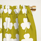 Clovers XX Chartreuse Botanical Pattern Window Curtain Gallery Image 2