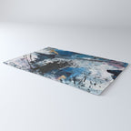 Breathe: colorful abstract in black, blue, purple, gold and white Rug Gallery Image 3