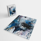 Breathe: colorful abstract in black, blue, purple, gold and white Jigsaw Puzzle Gallery Image 2