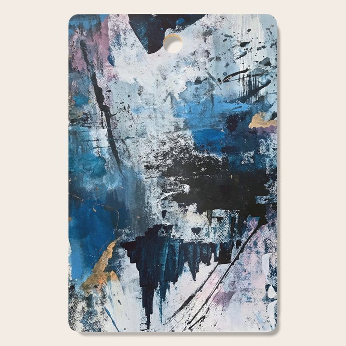 Breathe: colorful abstract in black, blue, purple, gold and white Cutting Board Gallery Image 1