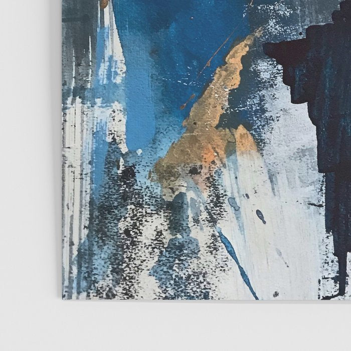 Breathe: colorful abstract in black, blue, purple, gold and white Poster Gallery Image 3