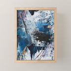 Breathe: colorful abstract in black, blue, purple, gold and white Mini Art Print Gallery Image 1