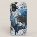Breathe: colorful abstract in black, blue, purple, gold and white iPhone Case Gallery Image 1