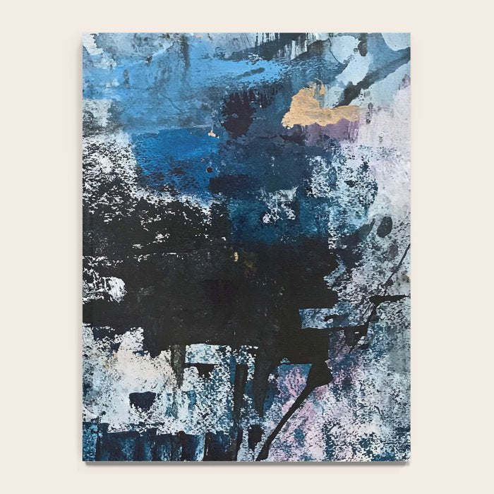 Breathe: colorful abstract in black, blue, purple, gold and white Notebook Gallery Image 4