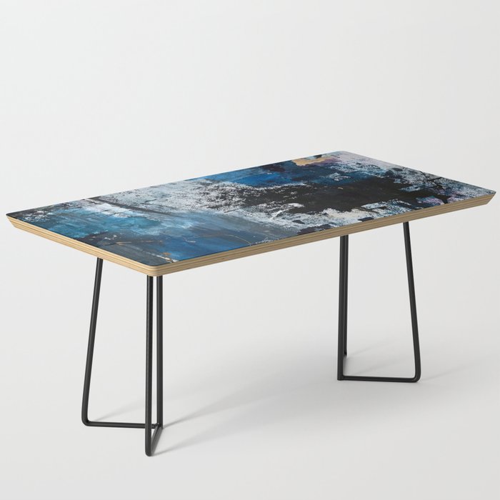 Breathe: colorful abstract in black, blue, purple, gold and white Coffee Table Gallery Image 1