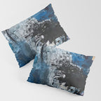 Breathe: colorful abstract in black, blue, purple, gold and white Pillow Sham Gallery Image 3