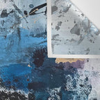 Breathe: colorful abstract in black, blue, purple, gold and white Wall Tapestry Gallery Image 3