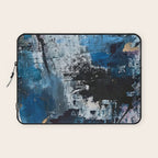 Breathe: colorful abstract in black, blue, purple, gold and white Laptop Sleeve Gallery Image 1