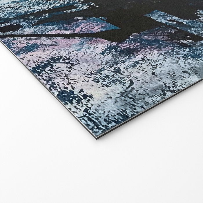 Breathe: colorful abstract in black, blue, purple, gold and white Welcome Mat Gallery Image 2